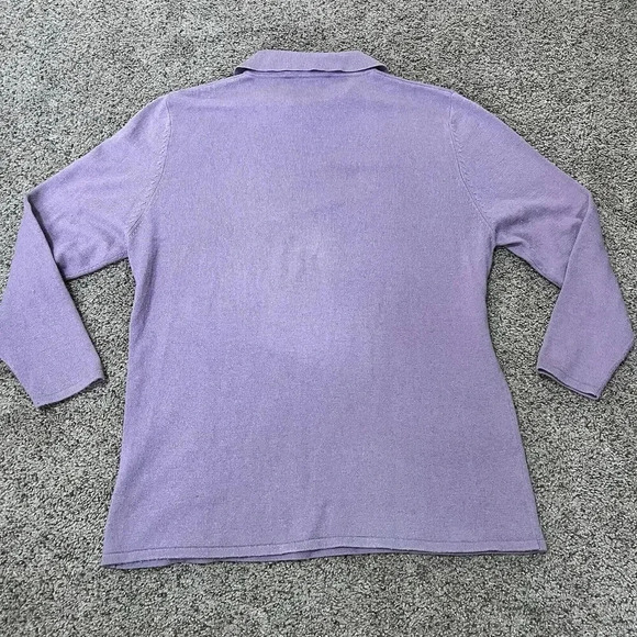 Vintage 90s Luxury Blend Anna Gray Cashmere Pullover Sweater Grandma Wool Silk - Picture 2 of 9